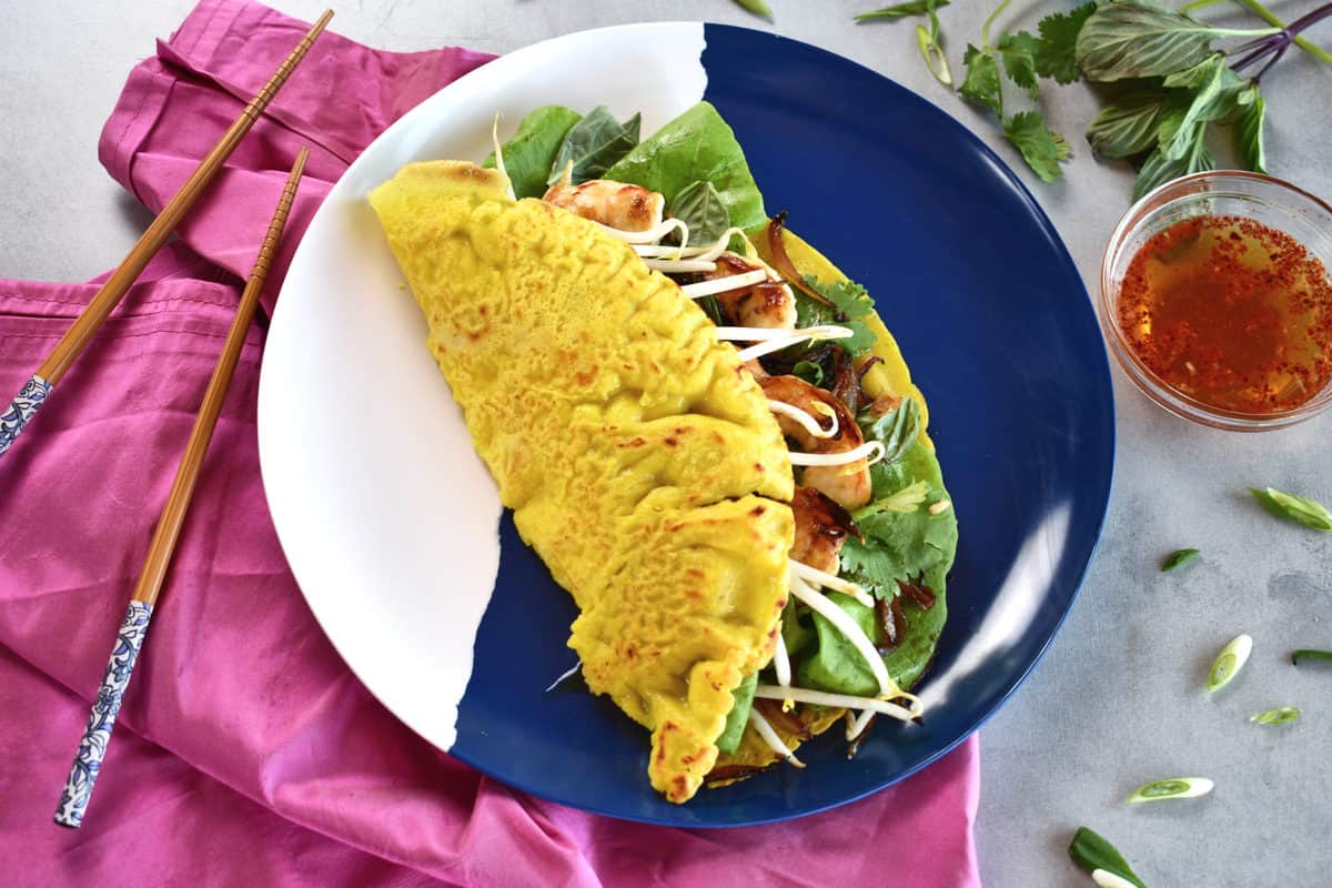 Vietnamese Crispy Shrimp Crêpes (Bánh Xeo) - A Pure Palate