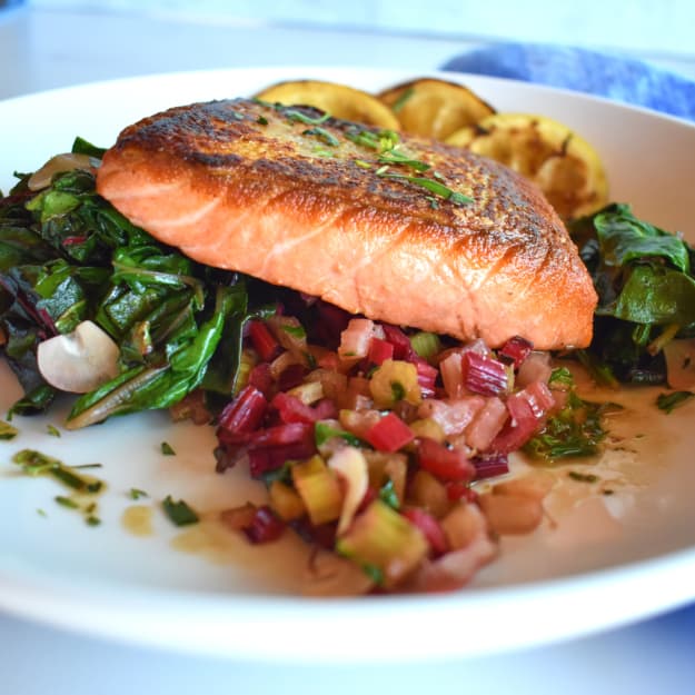 Close- Up Plated Tarragon Salmon