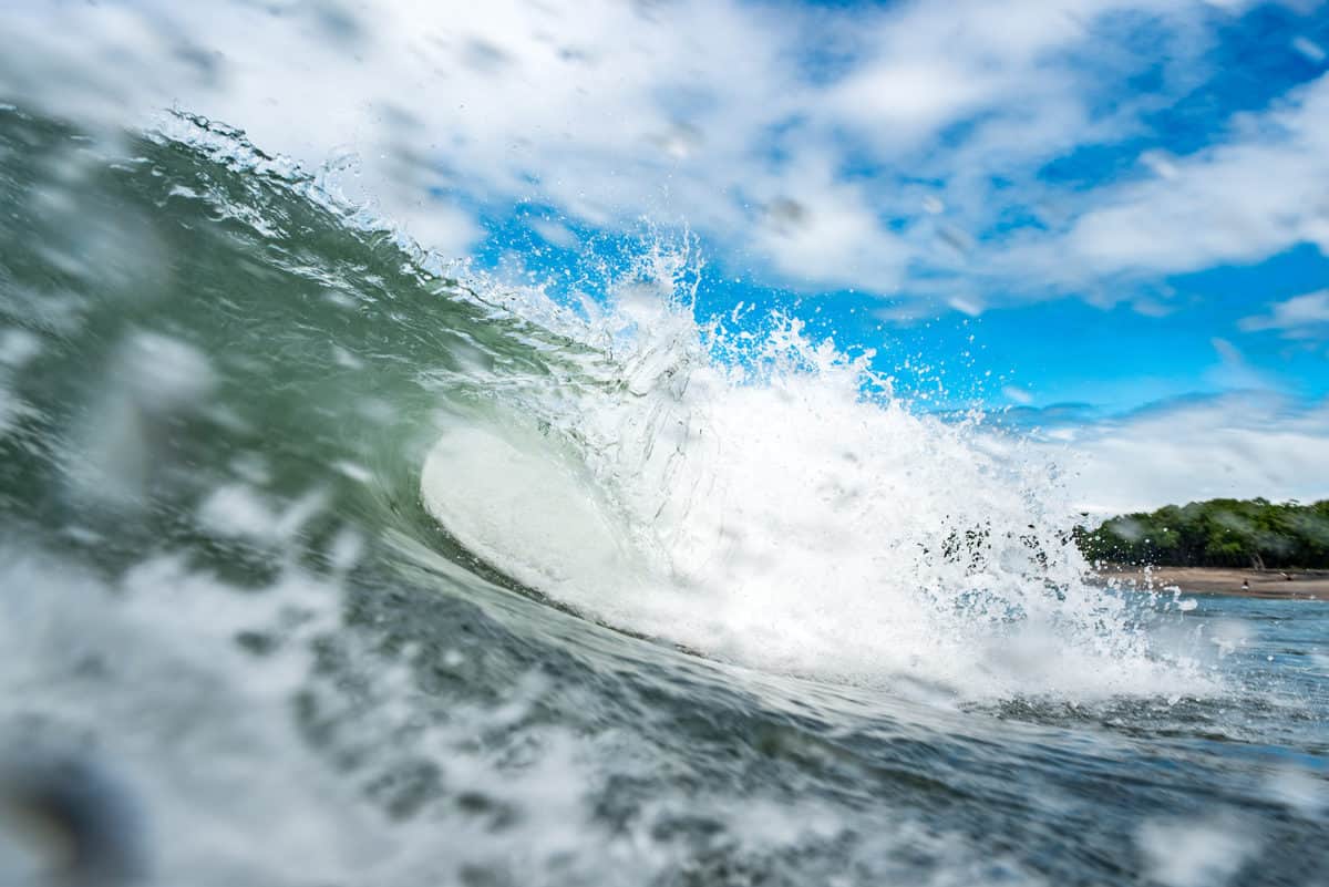 close up of a wave crest