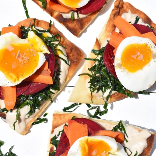 flat breads with eggs