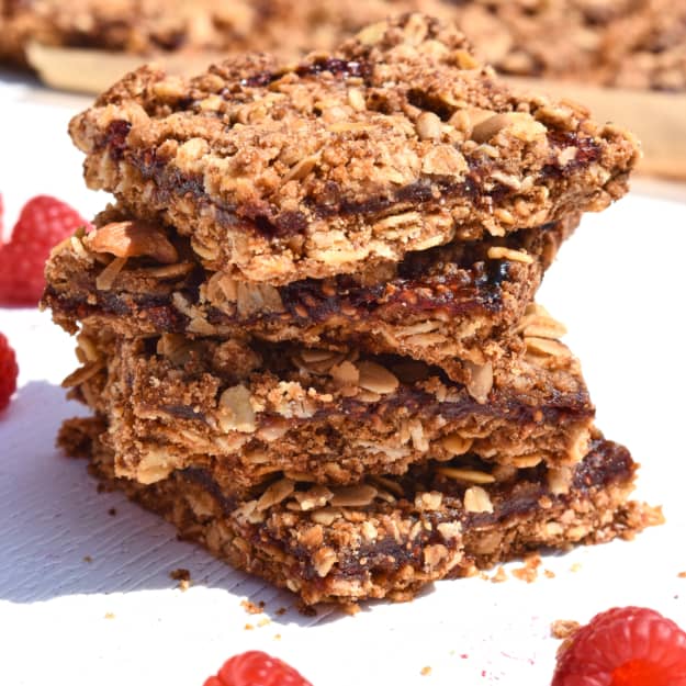 High Stack Raspberry Oat Bars