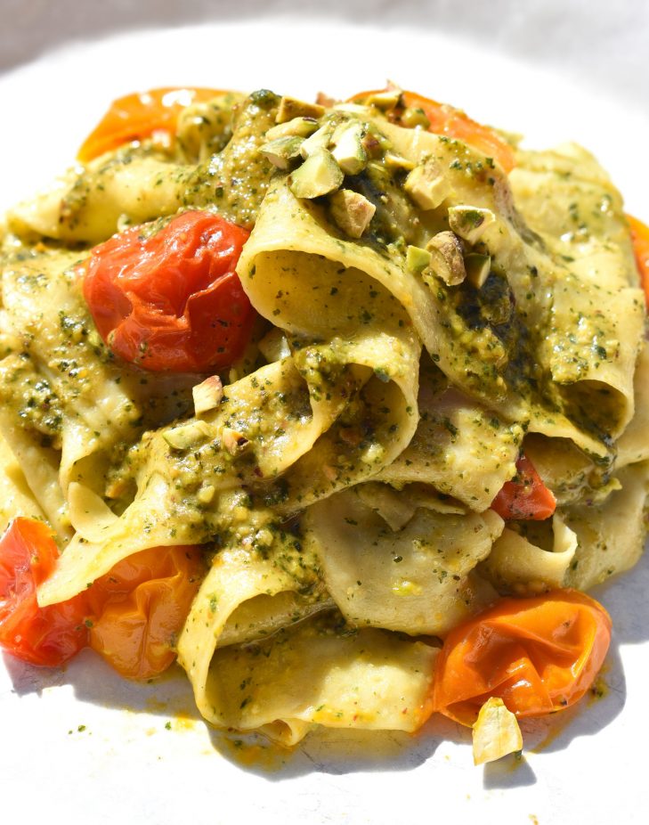 Pesto Pasta Closer Up- Beauty Pesto Pasta Closer Up- Beauty